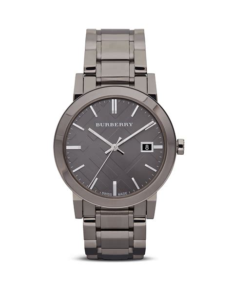 burberry stainless steel bracelet watch with check etching 38mm|Burberry Watch, Men's Swiss Stainless Steel Bracelet 38mm .